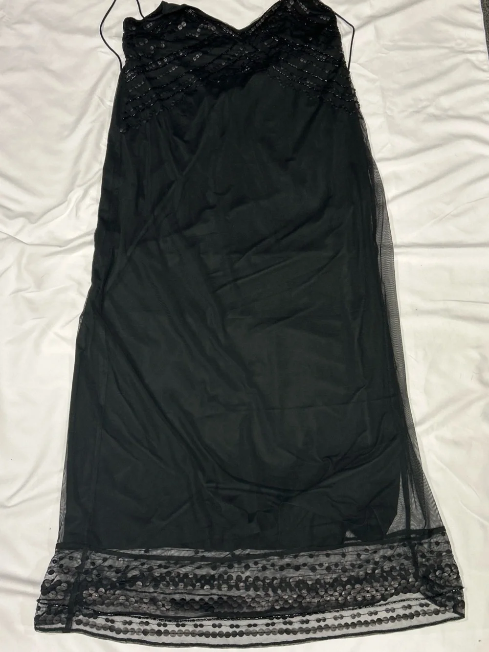 Abercrombie & Fitch Black Beaded Maxi Slip Dress